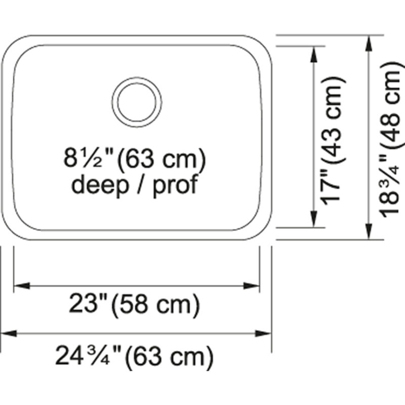 Évier simple Acier inoxydable